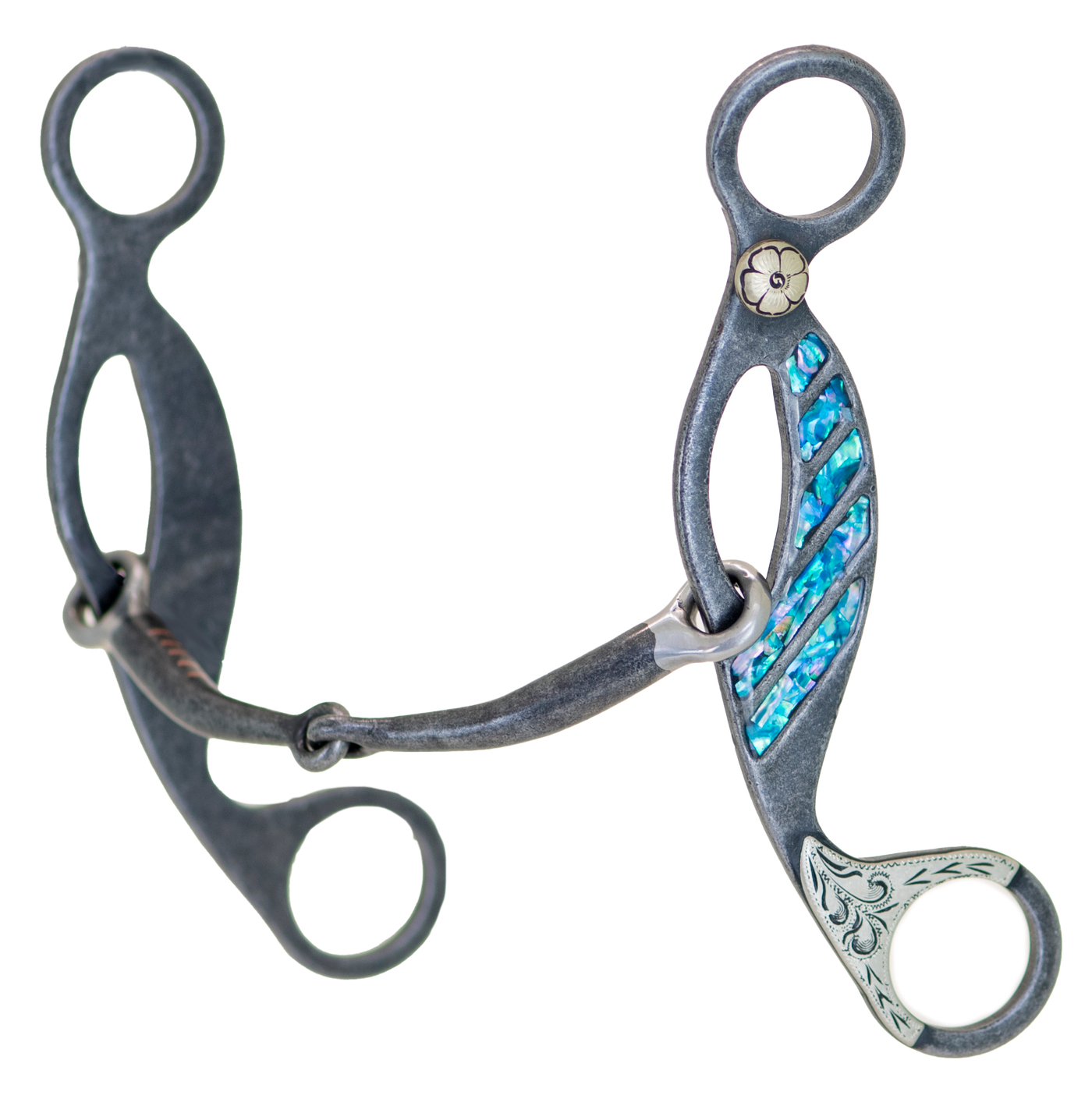 Partrade Cowboy Tack Turquoise Smooth Snaffle Gag Bit
