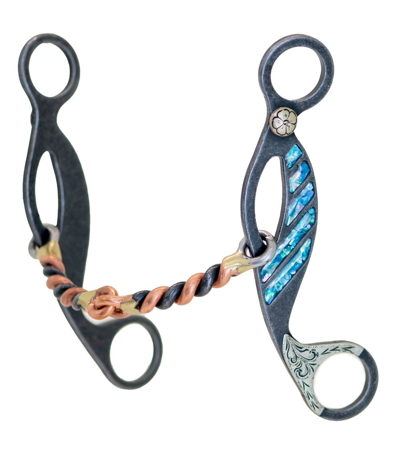 Partrade Cowboy Tack Turquoise Snaffle Copper Twist Gag Bit