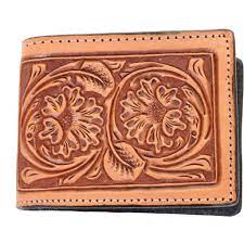 Double J Saddlery Hand-Tooled Men's Bifold Wallet BF02