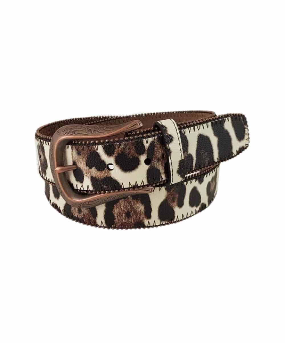 Roper Women's Tan Leopard Print Belt