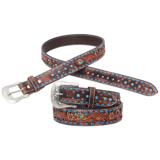 Circle Y Men's Bronco Blue Texas Belt