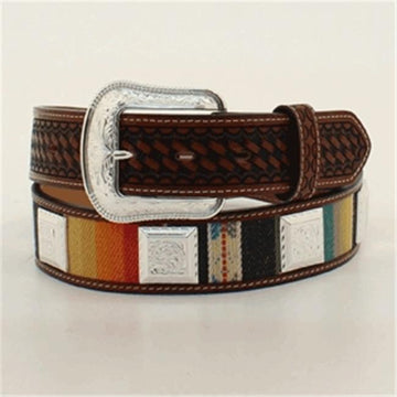 3D Men's Tooled Tabs Serape Concho Belt