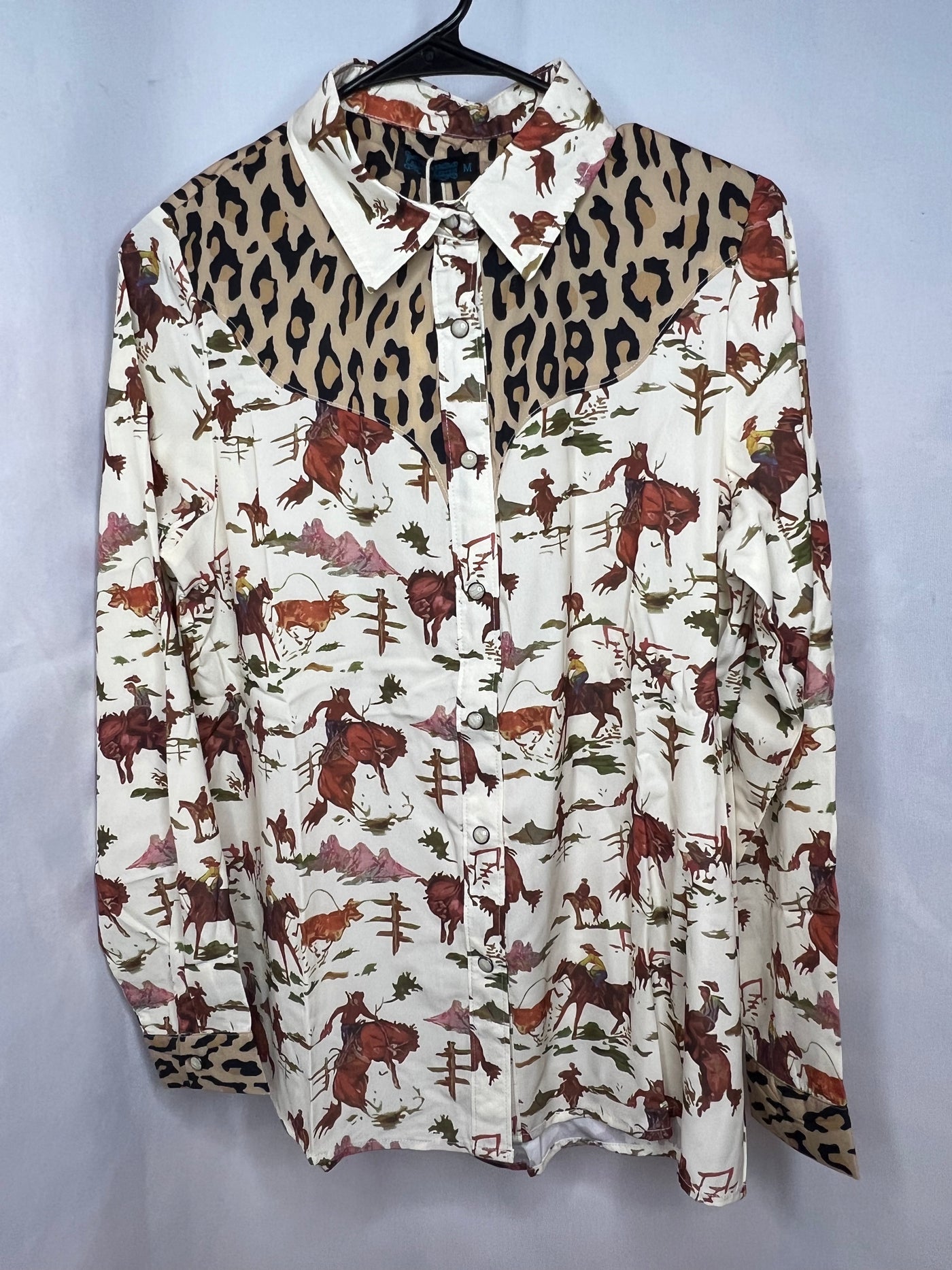 Fashion Express Women's Cheetah/Horse Print Shirt