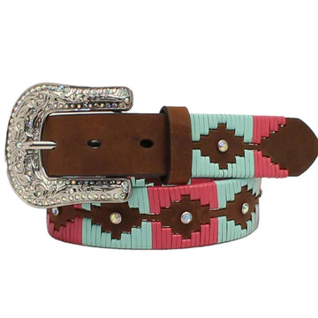 Angel Ranch Girl's Southwestern Lacing Brown Belt