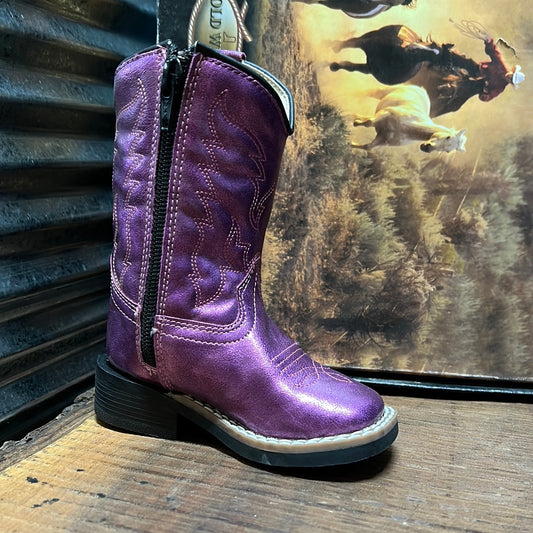 Old West Girl's Metallic Purple Boots