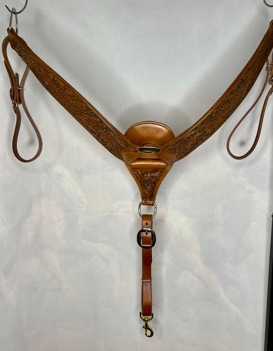 Cactus Saddlery  Breast Collar, roper, acorn and oak