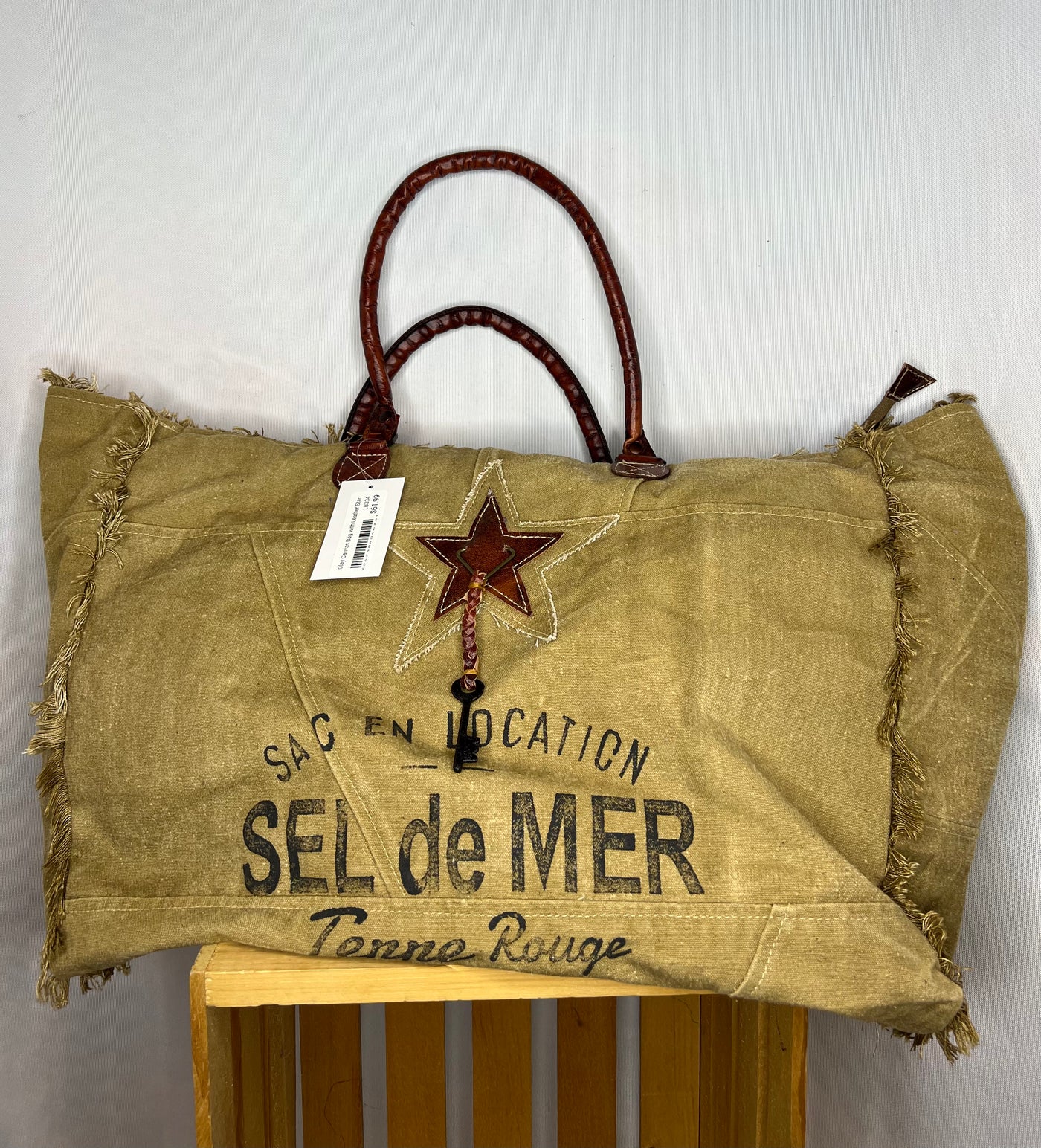 Olay Canvas Bag with Leather Star