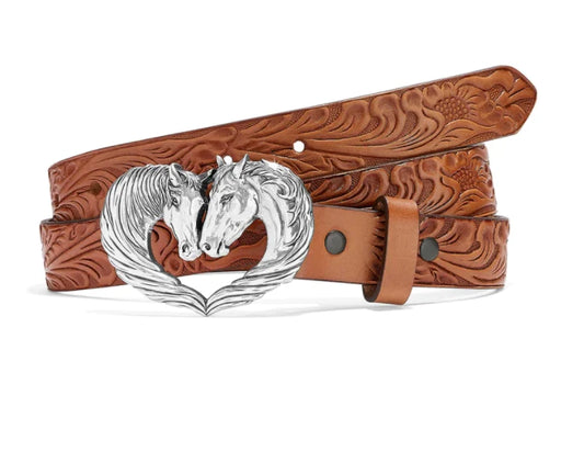 Justin Kid's Spirit Heart Leather Belt