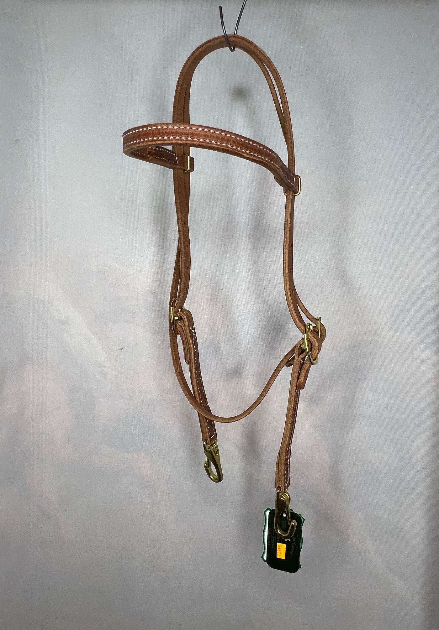 Berlin Custom Leather Straight Browband with Snap