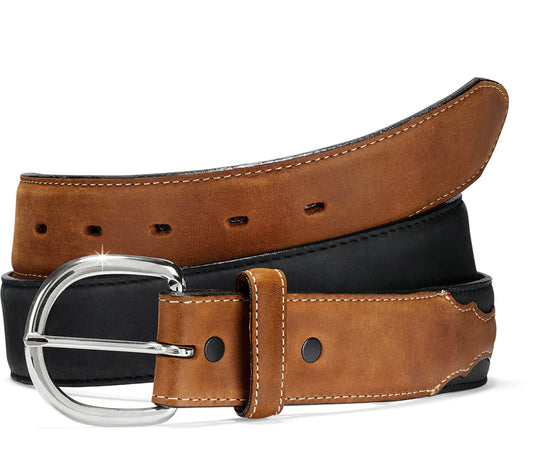 Justin Men's Classic Western Brown & Black Belt