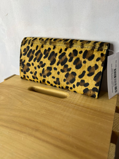 Western Linen Cheetah Print with Tooled Cactus Wallet