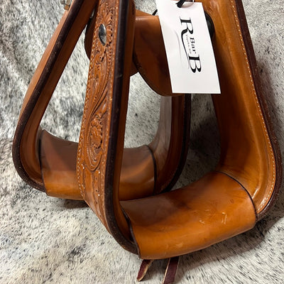 Leather Tooled Stirrups