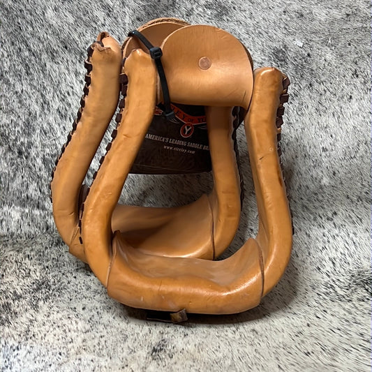 Circle Y 3" Leather Laced Stirrups