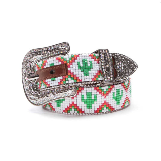 Angel Ranch Girl's 1-1/4" Multi Color Cactus Buds Belt