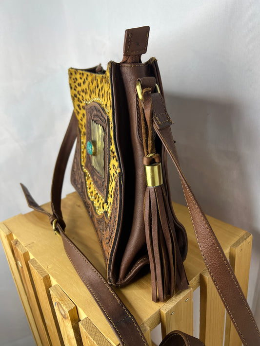 American Darling Cheetah Purse w/Turquoise Stone