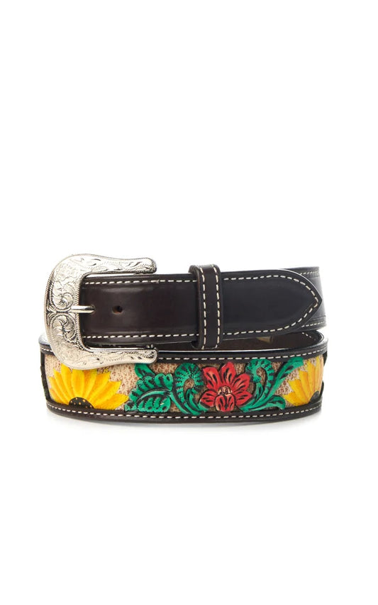 Circle Y Women's Rising Sunflower Filigree Flower Belt