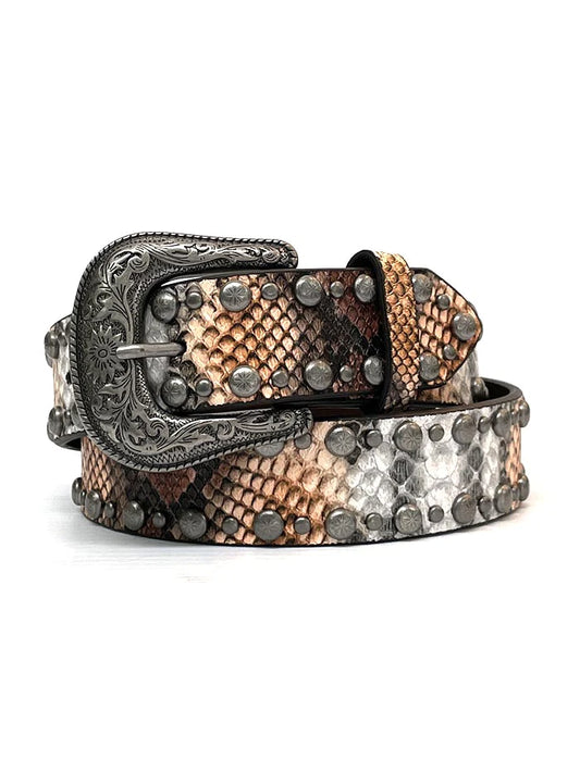 Angel Ranch Women's Python Studs Edge Western Belt