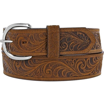 Justin Men's Western Scroll Tooled Leather Belt