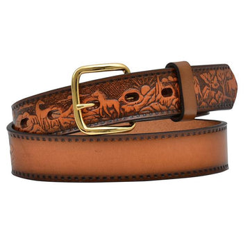 3D Belt Co. Kid's Brown Horse Name Belt