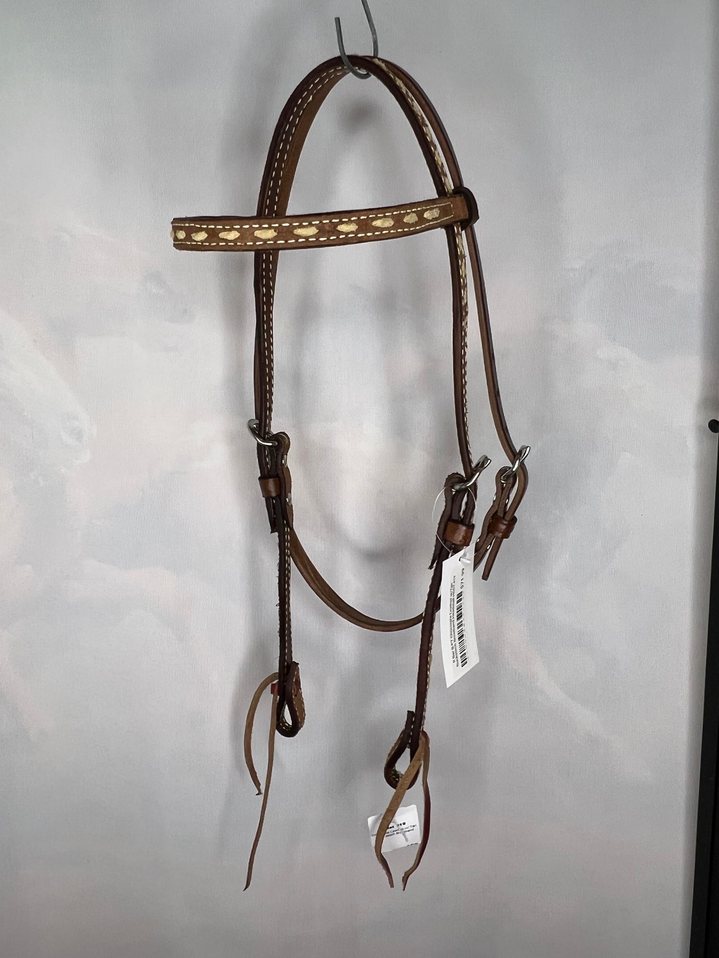 Chocolate Leather w/Tan Buckstitch Browband Headstall