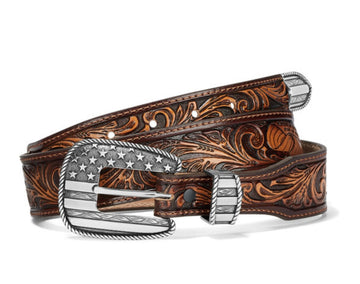 Justin Men's All American Brown Leather Belt