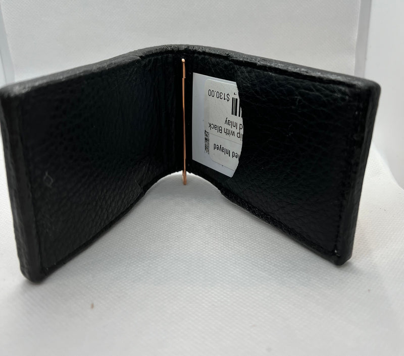 Double J Men's Tooled Money Clip with Black Stingray Diamond Inlay