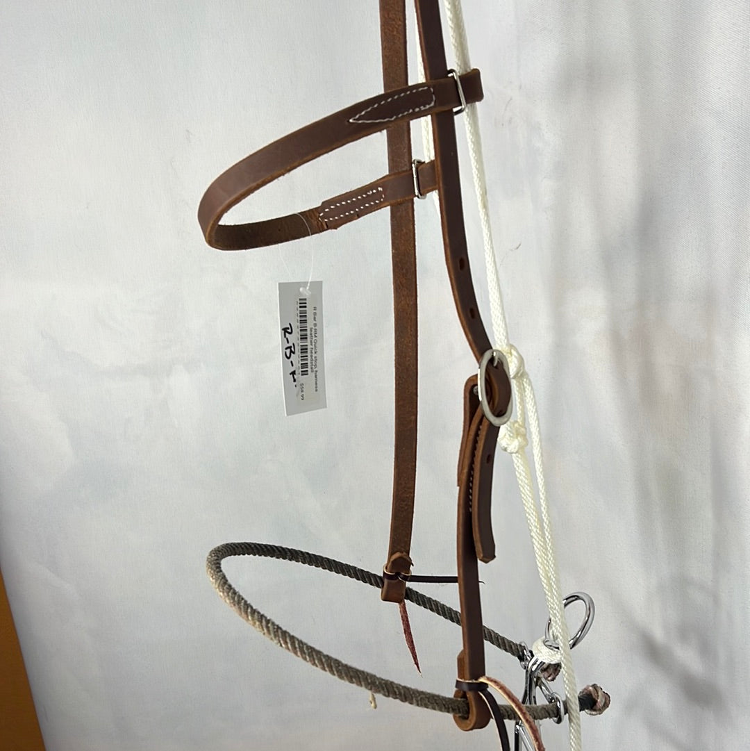 R Bar B-RM Quick stop, harness leather headstall