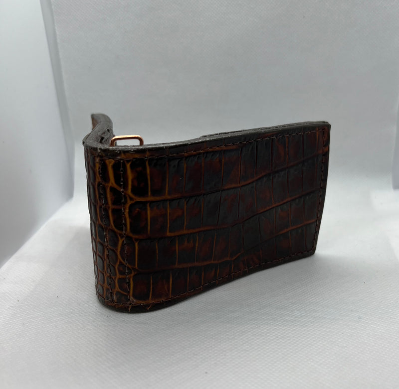 Double J Men's Butternut Gator Print Money Clip
