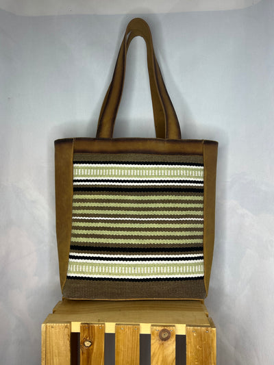 Rafter T Brown Leather & Serape Purse