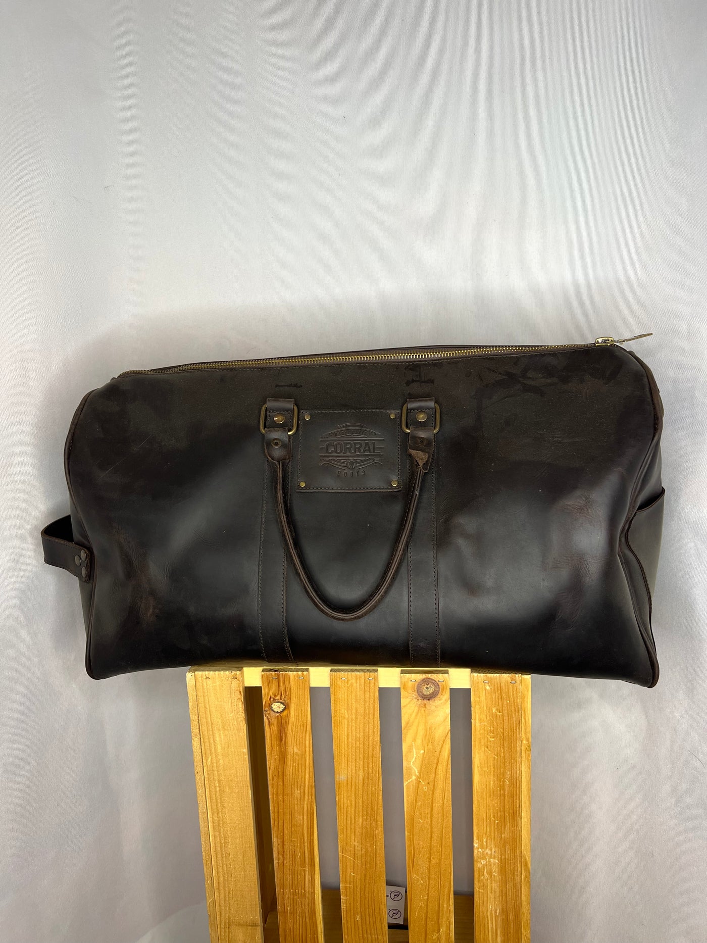 D1285 Corral Brown Leather Duffle Bag